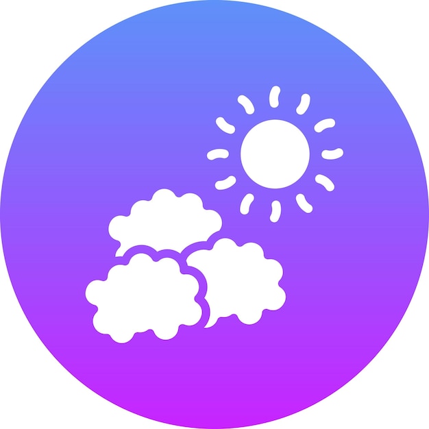 Ilustración del icono vectorial del día nublado del conjunto de iconos del tiempo