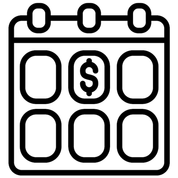 Ilustración del icono vectorial del día de pago del conjunto de iconos de hora y fecha