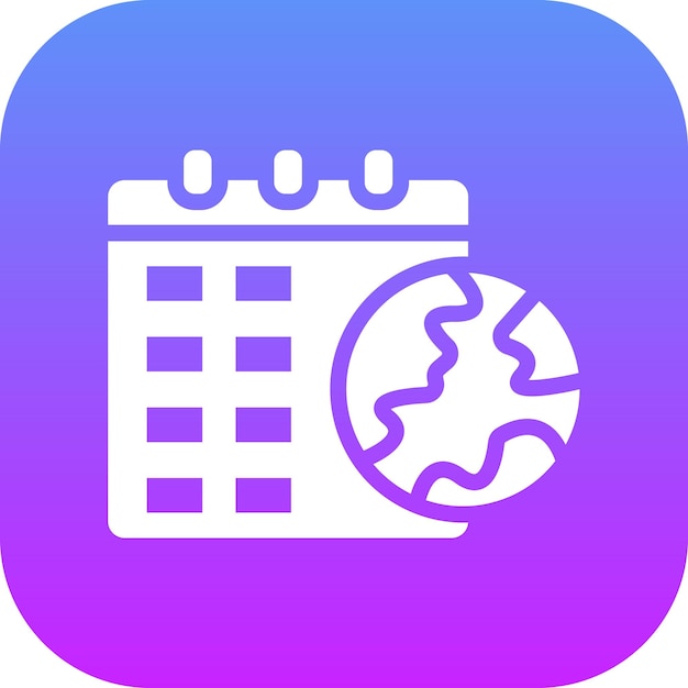 Ilustración del icono vectorial del día de la Tierra del conjunto de iconos de hora y fecha