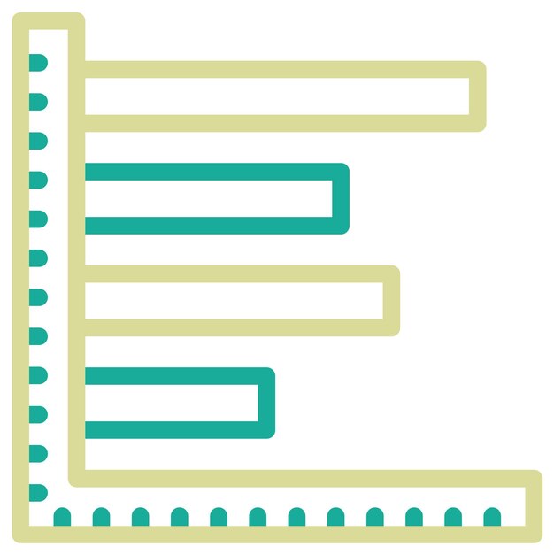 Ilustración del icono vectorial del diagrama de barras horizontales del conjunto de iconos de infografías