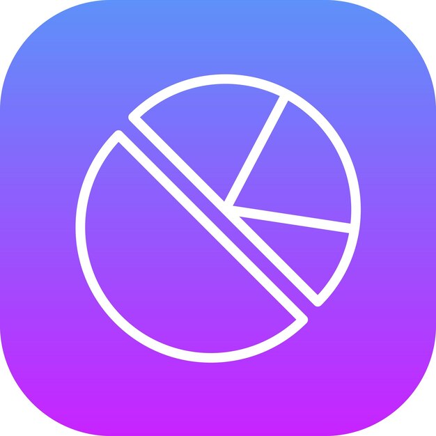 Ilustración del icono vectorial del diagrama de la mitad de la torta del conjunto de iconos de infografías