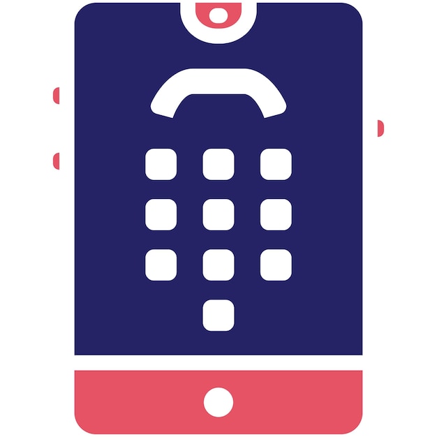 Ilustración del icono vectorial de Dial Pad del icono de la interfaz de usuario móvil