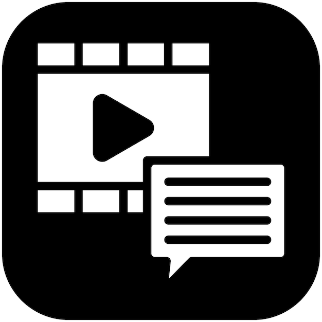 Ilustración del icono vectorial de diálogo del conjunto de iconos de cine