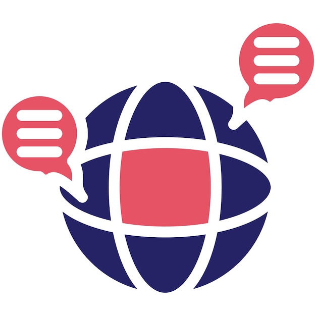 Ilustración del icono vectorial de diálogo internacional del conjunto de iconos de gestión de proyectos