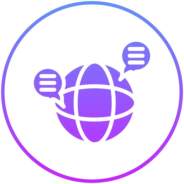 Ilustración del icono vectorial de diálogo internacional del conjunto de iconos de gestión de proyectos