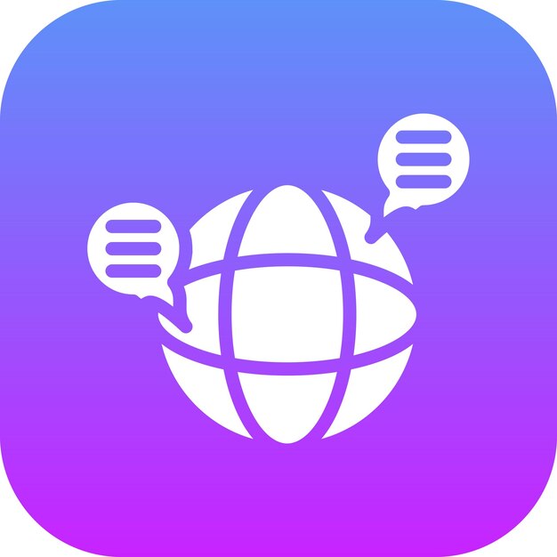 Ilustración del icono vectorial de diálogo internacional del conjunto de iconos de gestión de proyectos