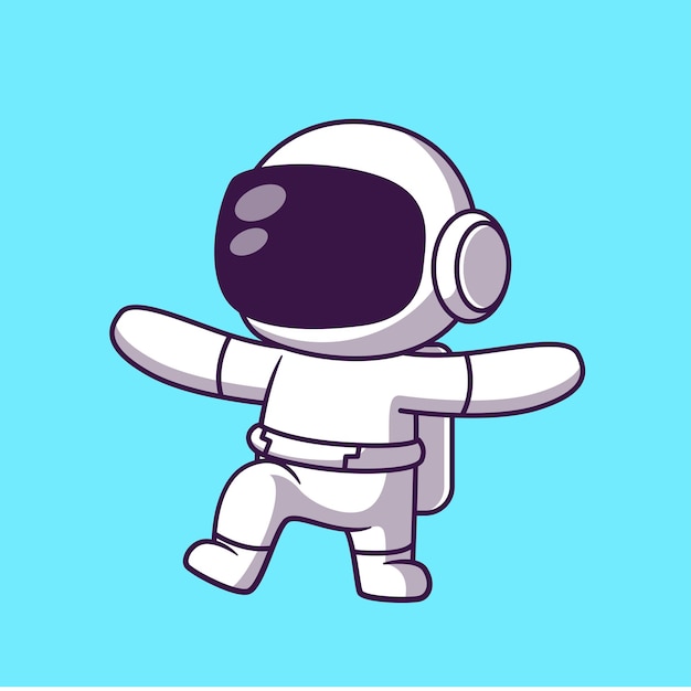 Ilustración del icono vectorial de dibujos animados del astronauta