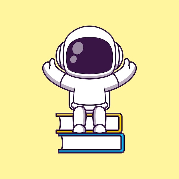 Ilustración del icono vectorial de dibujos animados del astronauta