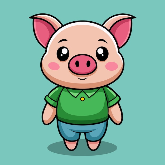 Ilustración del icono vectorial de dibujos animados de cerdos