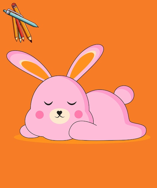 Vector ilustración del icono vectorial de dibujos animados del conejo
