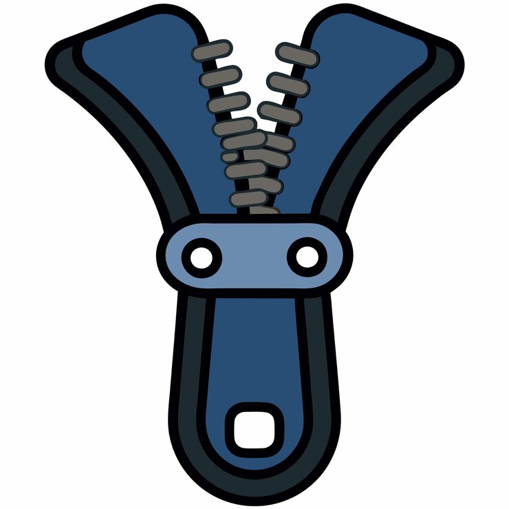Vector ilustración de icono vectorial de dibujos animados de cremallera concepto de icono de objeto de moda isolado estilo de dibujo animado plano vectorial premium