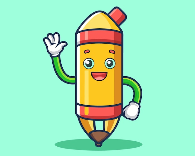 Ilustración de icono vectorial de dibujos animados con la mano de lápiz moviendo
