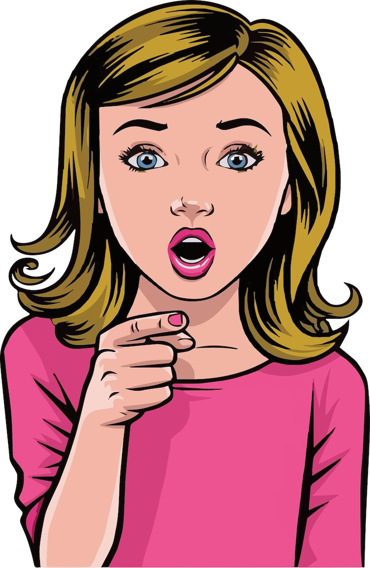 Vector ilustración del icono vectorial de dibujos animados de la mujer linda