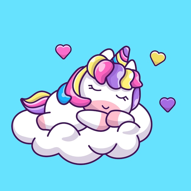 Ilustración de icono vectorial de dibujos animados de unicornio