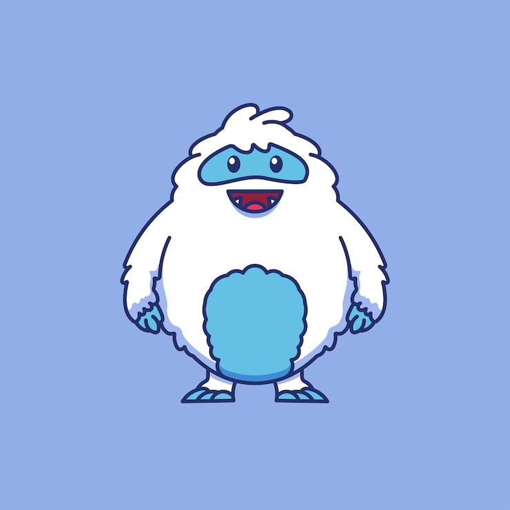 Vector ilustración del icono vectorial de dibujos animados de yeti