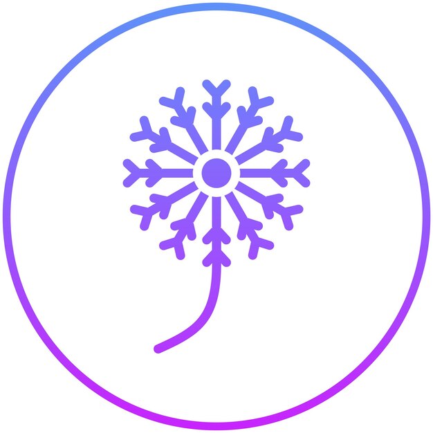 Ilustración del icono vectorial del diente de león del conjunto de iconos de flores