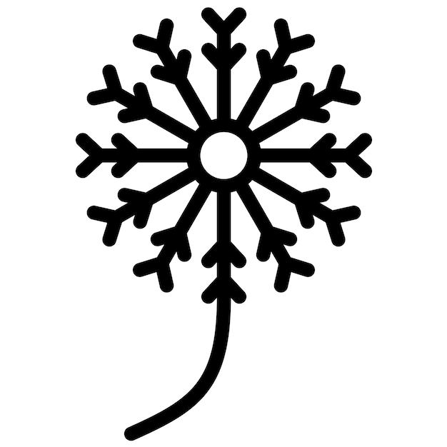 Ilustración del icono vectorial del diente de león del conjunto de iconos de flores