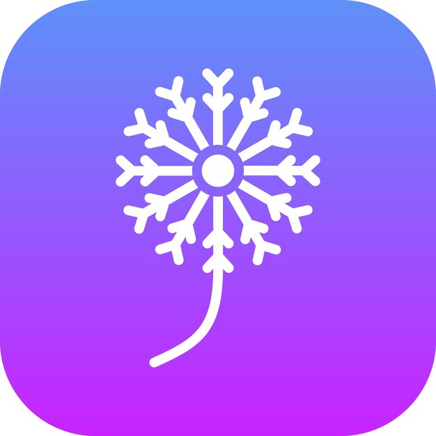Ilustración del icono vectorial del diente de león del conjunto de iconos de flores