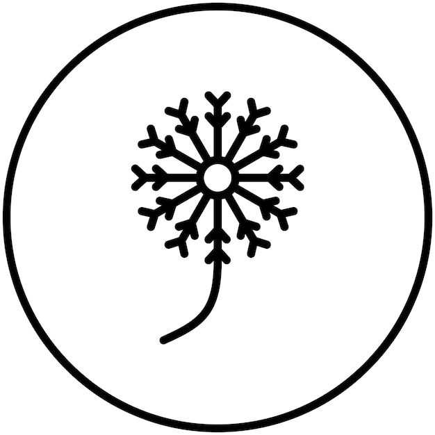Ilustración del icono vectorial del diente de león del conjunto de iconos de flores