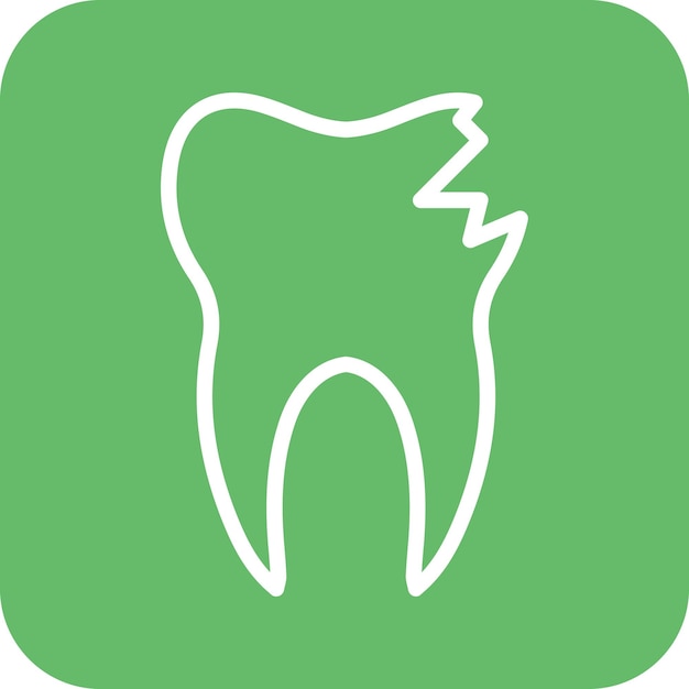Ilustración del icono vectorial del diente roto del conjunto de iconos de cuidado dental
