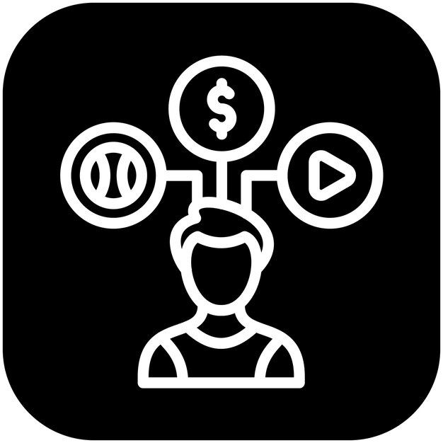 Ilustración del icono vectorial de diferentes intereses del conjunto de iconos de Generation Gap