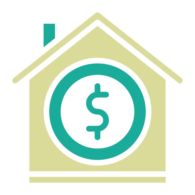 Ilustración del icono vectorial de dinero de la casa del conjunto de iconos de bienes raíces