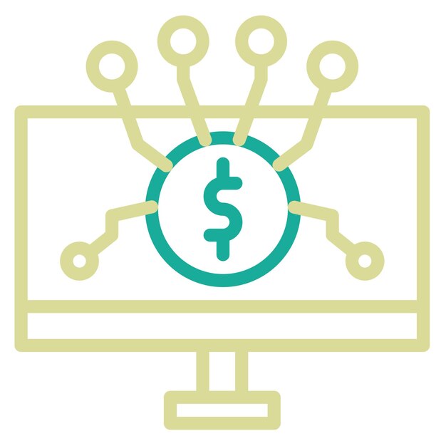 Ilustración del icono vectorial de dinero del conjunto de íconos de contabilidad