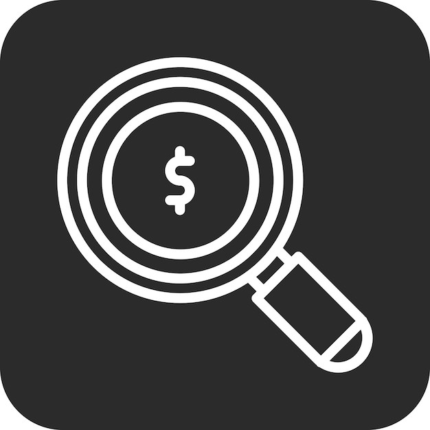 Ilustración del icono vectorial de dinero de Loupe del conjunto de iconos de banca y finanzas