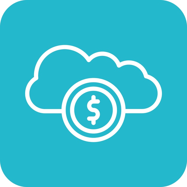 Ilustración del icono vectorial de dinero en la nube del conjunto de iconos de banca y finanzas