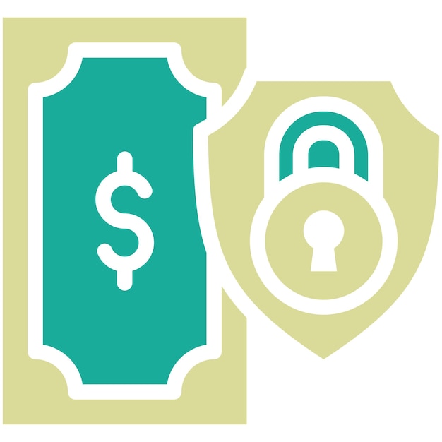 Ilustración del icono vectorial de dinero de seguridad del conjunto de iconos de finanzas y dinero
