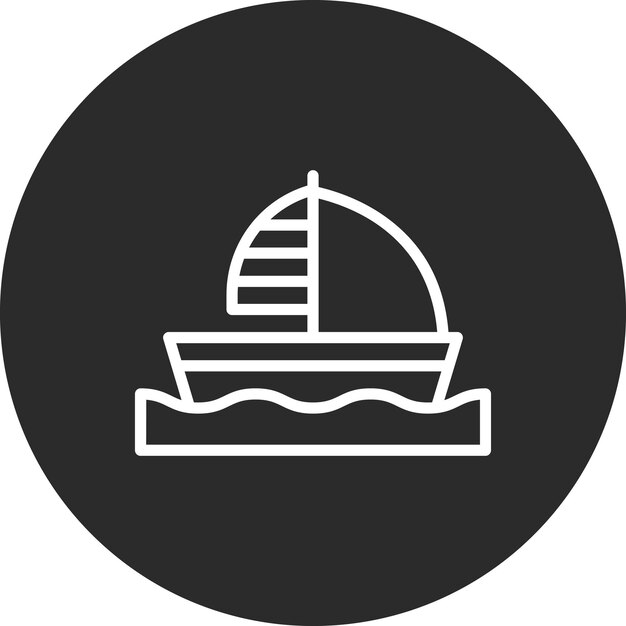 Ilustración del icono vectorial de Dinghy del conjunto de iconos de Inmigración