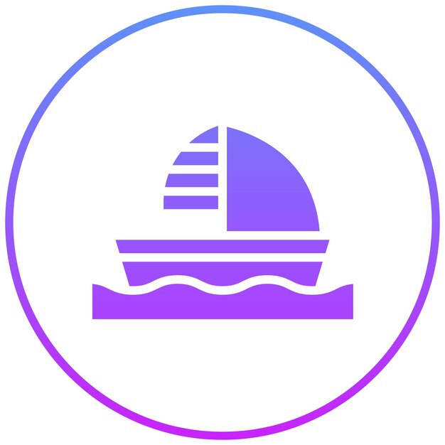 Ilustración del icono vectorial de Dinghy del conjunto de iconos de Inmigración