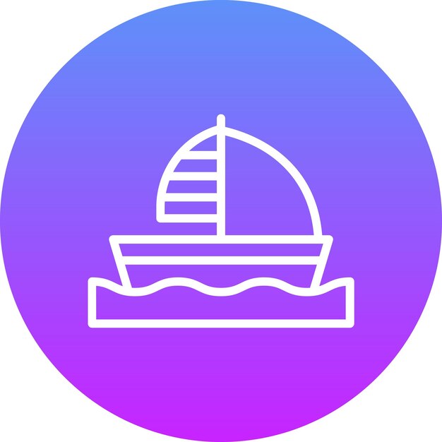 Ilustración del icono vectorial de Dinghy del conjunto de iconos de Inmigración