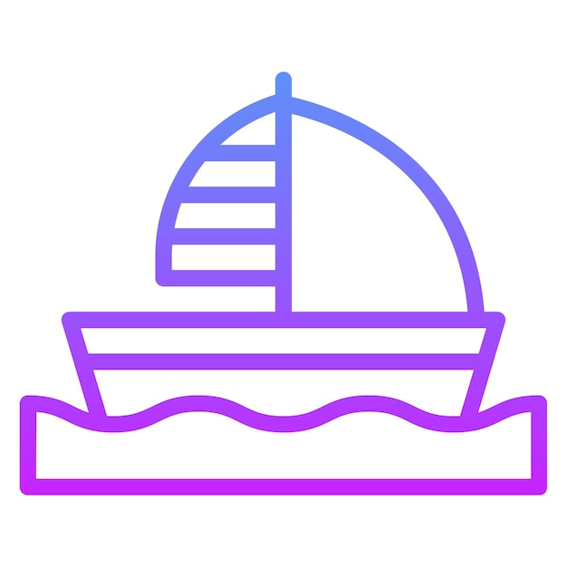 Ilustración del icono vectorial de Dinghy del conjunto de iconos de Inmigración