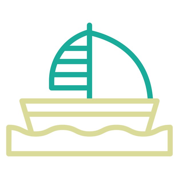 Ilustración del icono vectorial de Dinghy del conjunto de iconos de Inmigración