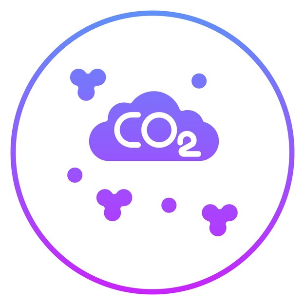 Vector ilustración del icono vectorial de dióxido de carbono del conjunto de iconos de energía renovable