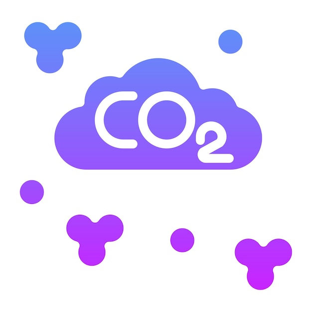 Ilustración del icono vectorial de dióxido de carbono del conjunto de iconos de energía renovable