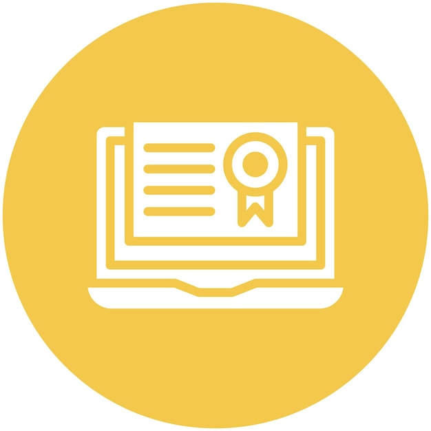 Ilustración del icono vectorial de diploma en línea del conjunto de iconos de educación en línea