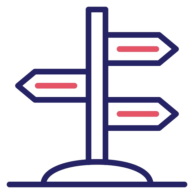 Ilustración del icono vectorial de dirección del conjunto de iconos de inicio de negocio