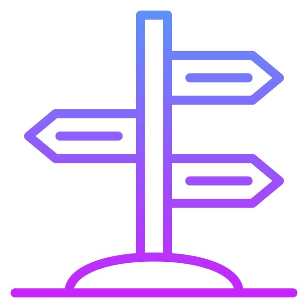 Ilustración del icono vectorial de dirección del conjunto de iconos de inicio de negocio