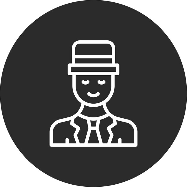 Ilustración del icono vectorial del director de la película del iconset del cine