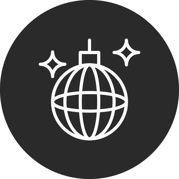 Ilustración del icono vectorial de Disco Ball del conjunto de iconos del Año Nuevo