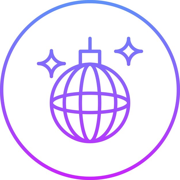 Ilustración del icono vectorial de Disco Ball del conjunto de iconos del Año Nuevo