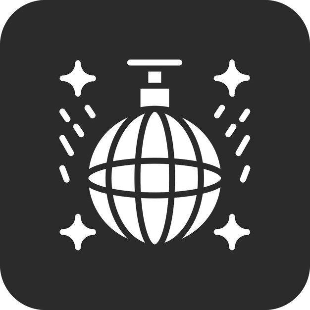 Ilustración del icono vectorial de Disco Ball del conjunto de iconos de cumpleaños