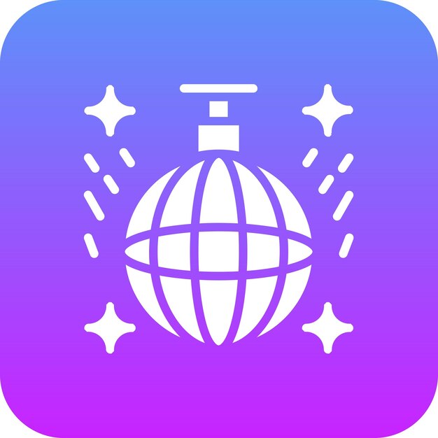 Ilustración del icono vectorial de Disco Ball del conjunto de iconos de cumpleaños