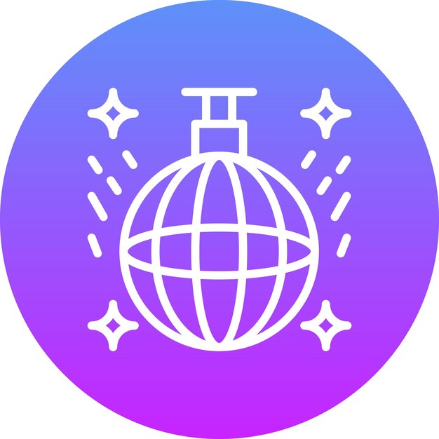 Ilustración del icono vectorial de Disco Ball del conjunto de iconos de cumpleaños