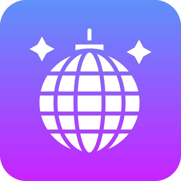 Ilustración del icono vectorial de Disco Ball del conjunto de iconos de entretenimiento