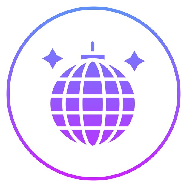 Ilustración del icono vectorial de Disco Ball del conjunto de iconos de entretenimiento