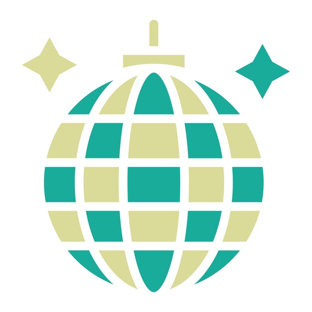 Ilustración del icono vectorial de Disco Ball del conjunto de iconos de entretenimiento