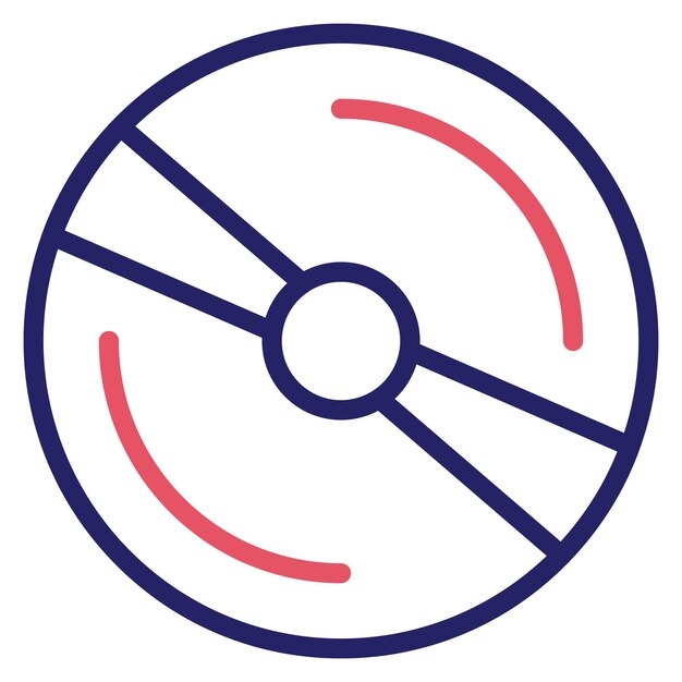 Ilustración del icono vectorial del disco compacto del conjunto de iconos de papelería de Office